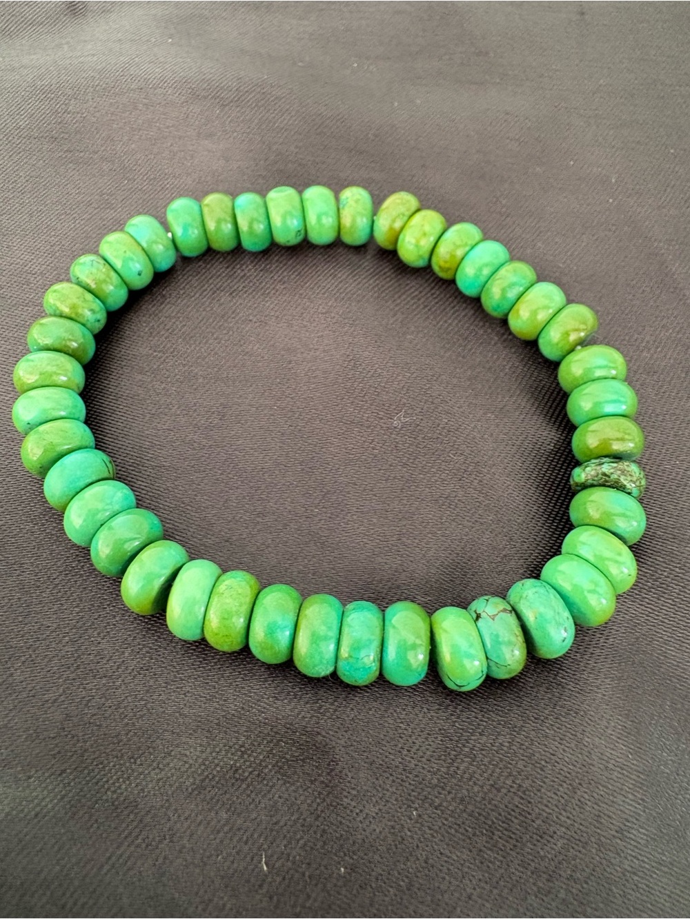 Green Turquoise Beaded Stretch Bracelet